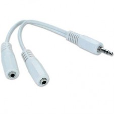 Кабель мультимедийный 3.5mm M to 2x3.5mm F 0.1m white Cablexpert (CCA-415W)