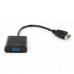 Переходник HDMI M to VGA F 0.15m 1080p black Vinga (VCPAHDMIM2VGAFBK)