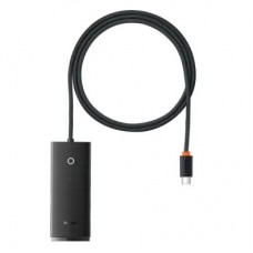Концентратор Baseus USB-C to 4xUSB 3.0 1.0m black (WKQX030401)